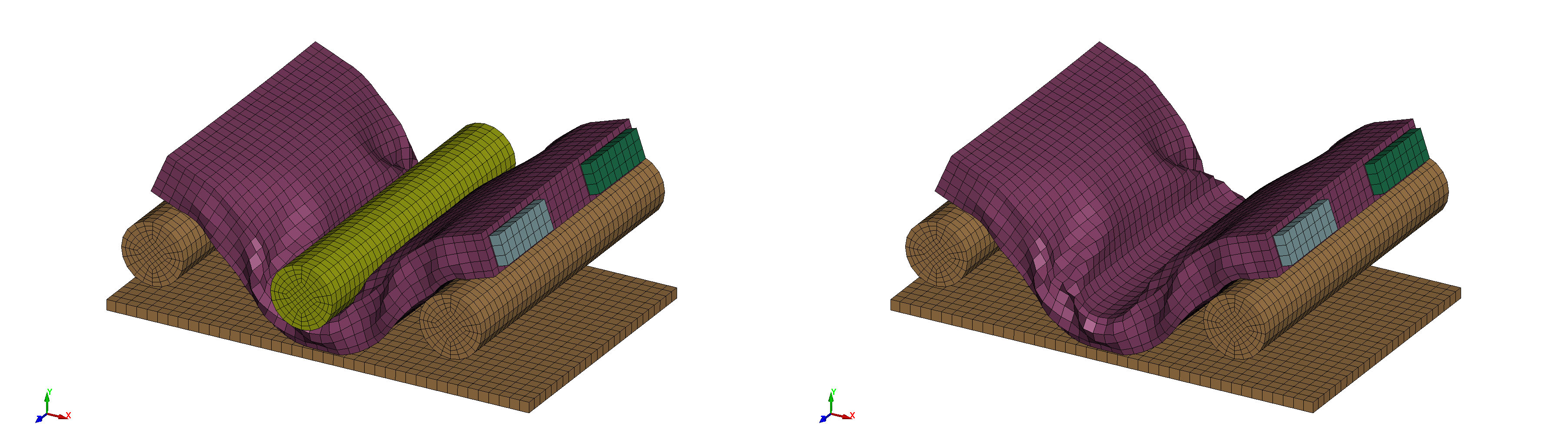 Simulace zkoušky v ohybu prizmatického lithiového bateriového článku při kvazistatickém zatěžování